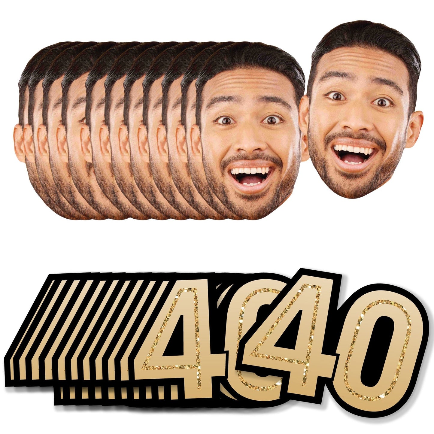 Custom Photo 40th Birthday Cut-Outs - 24 Ct