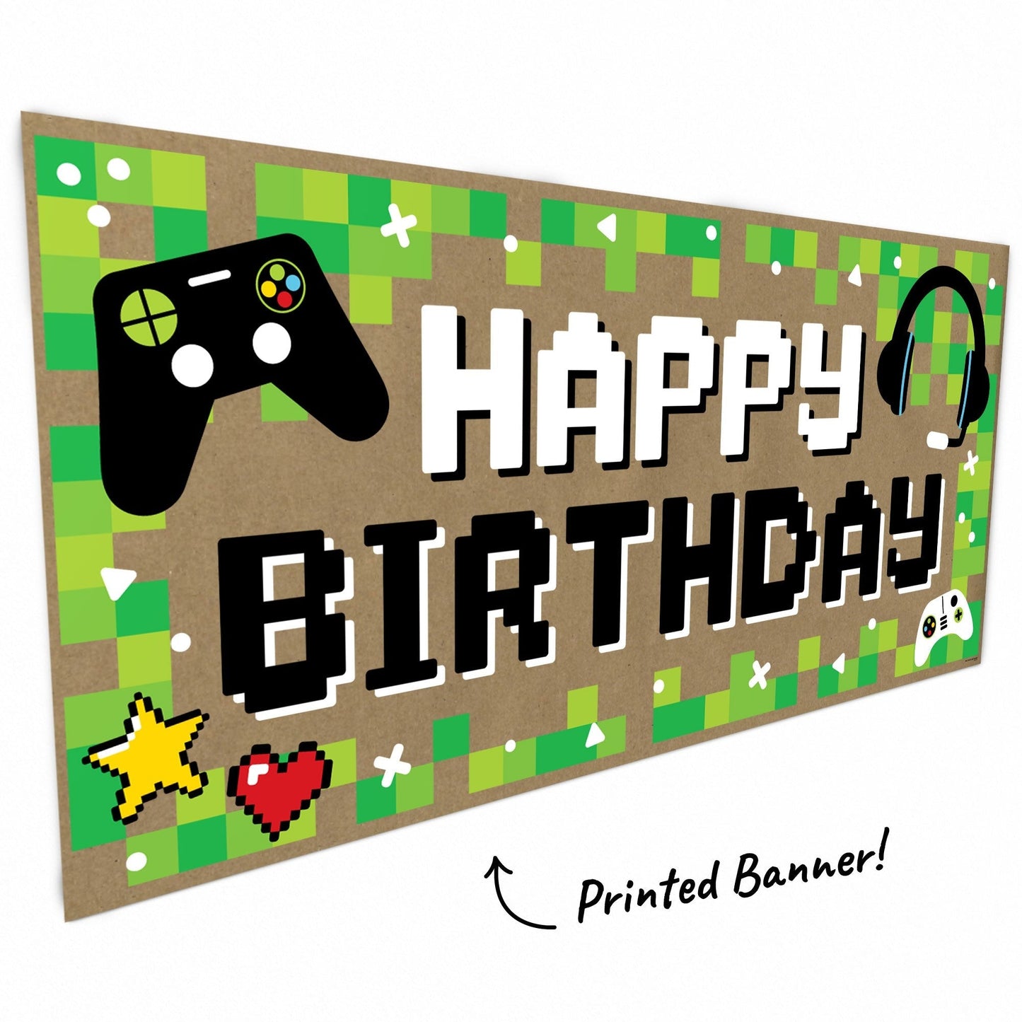 Game Zone Birthday Kraft Banner