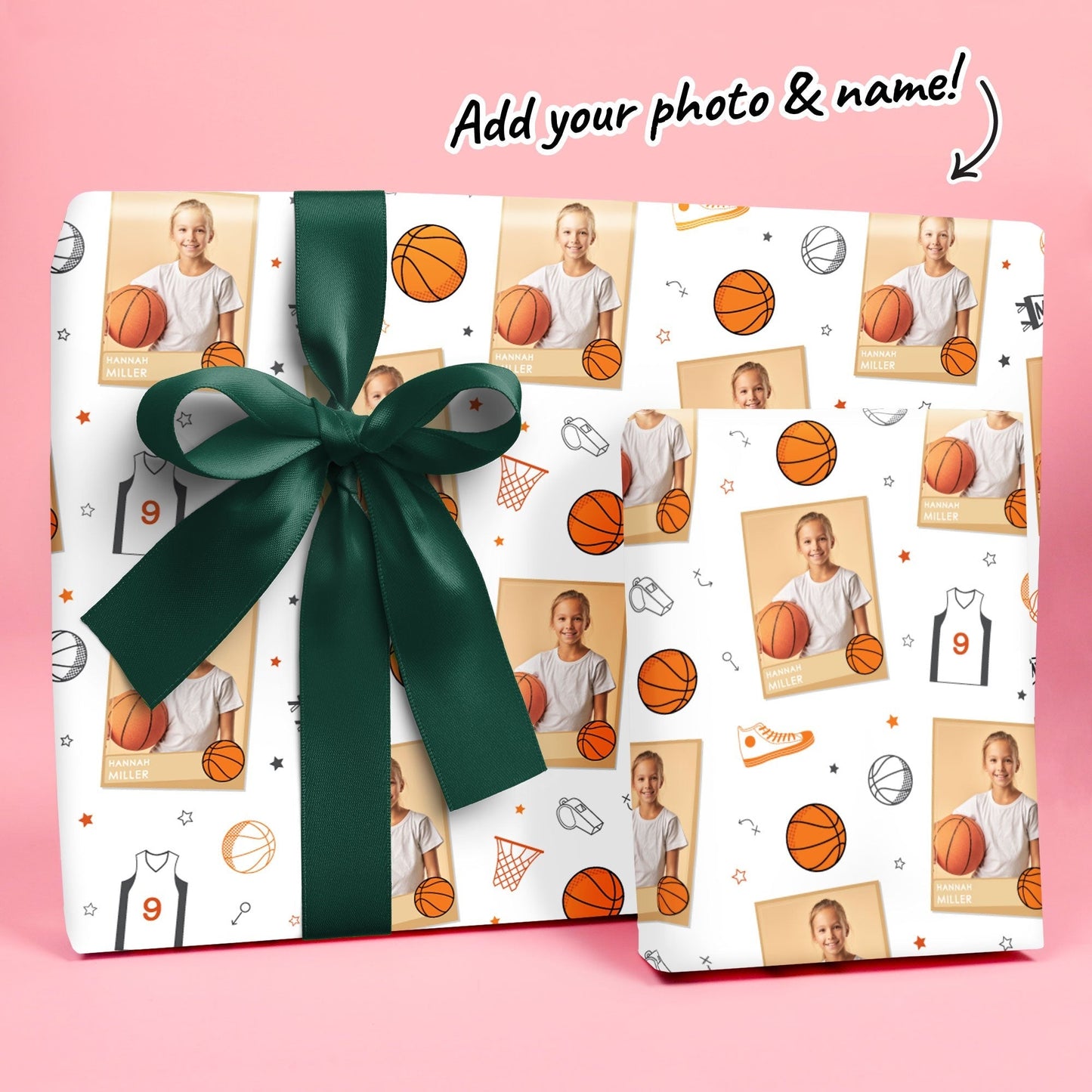 Custom Photo Wrapping Paper - Basketball