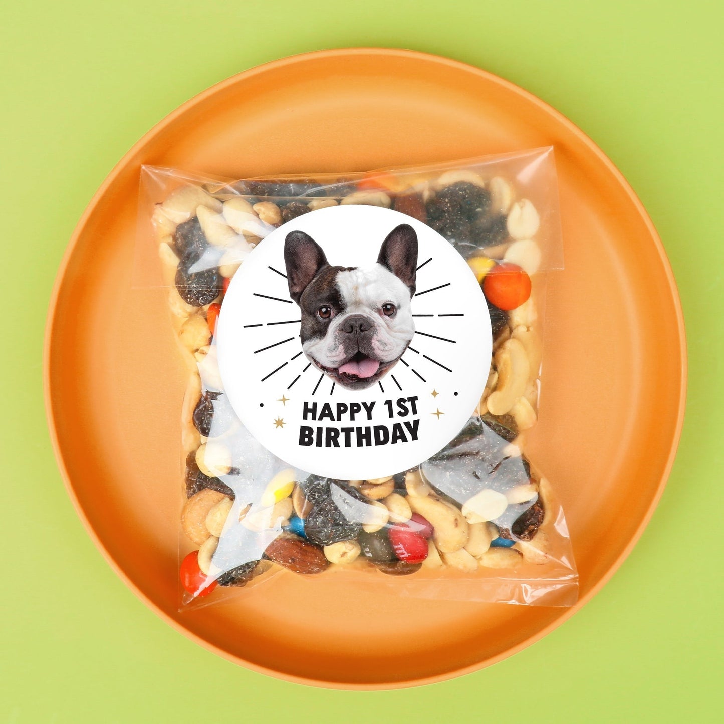 Custom Face Stickers & Clear Cookie Bags - Happy Birthday