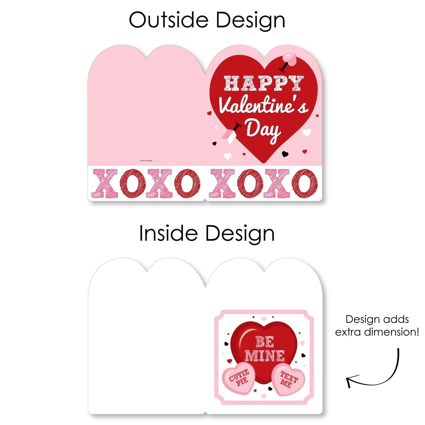 Conversation Hearts - Kids Valentine's Day Giant Greeting Card - Big Shaped Jumborific Card - 16.5 x 22 inches
