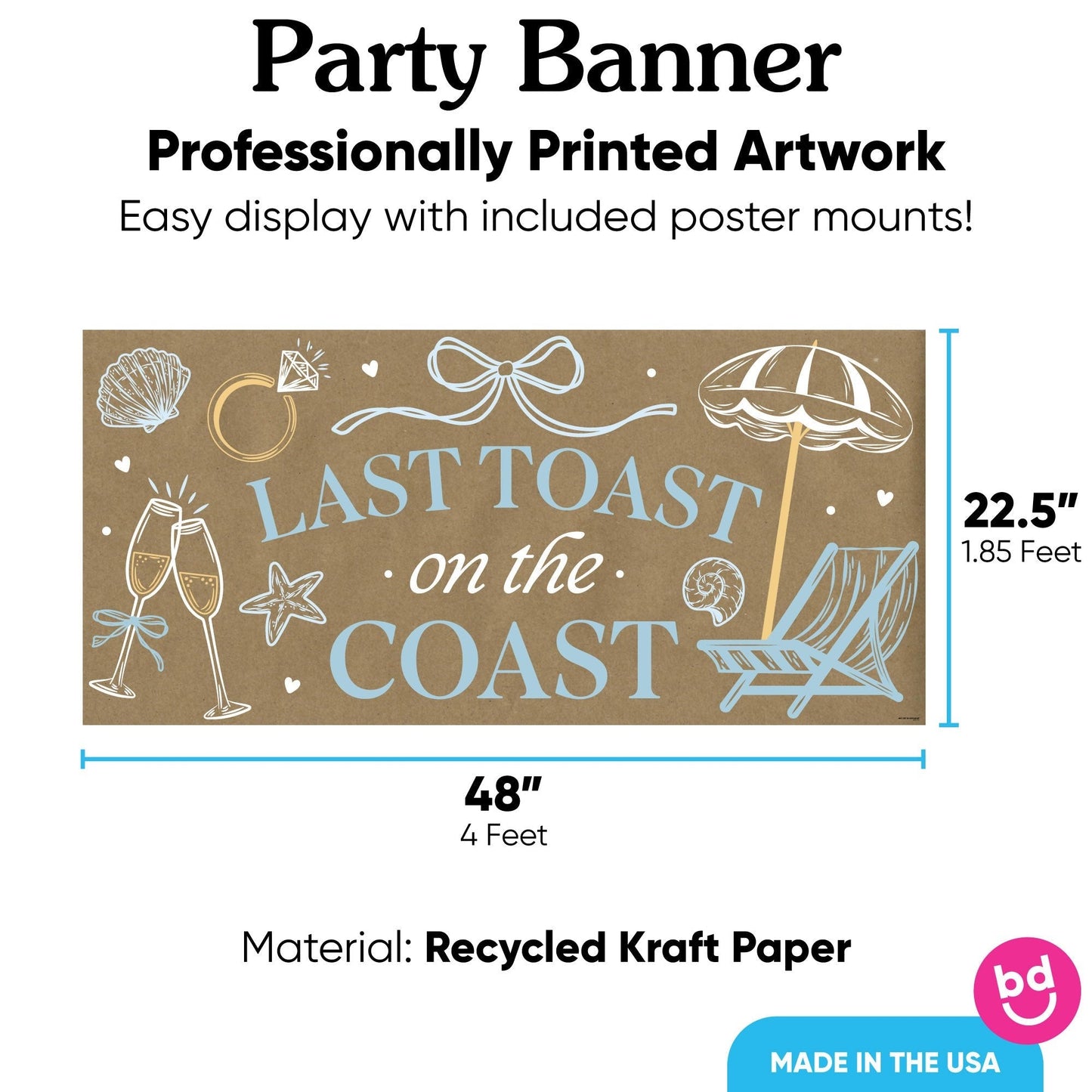Last Toast on the Coast Kraft Banner