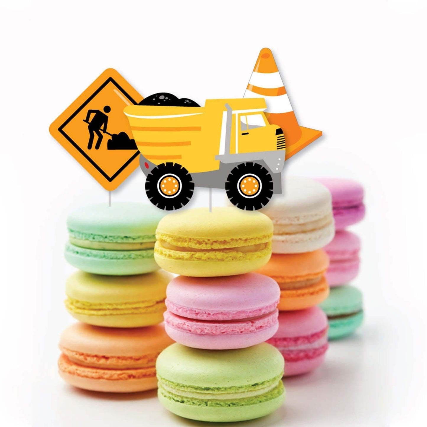 Dig It - Construction Party Zone - DIY Shaped Baby Shower or Birthday Party Cut-Outs - 24 Count