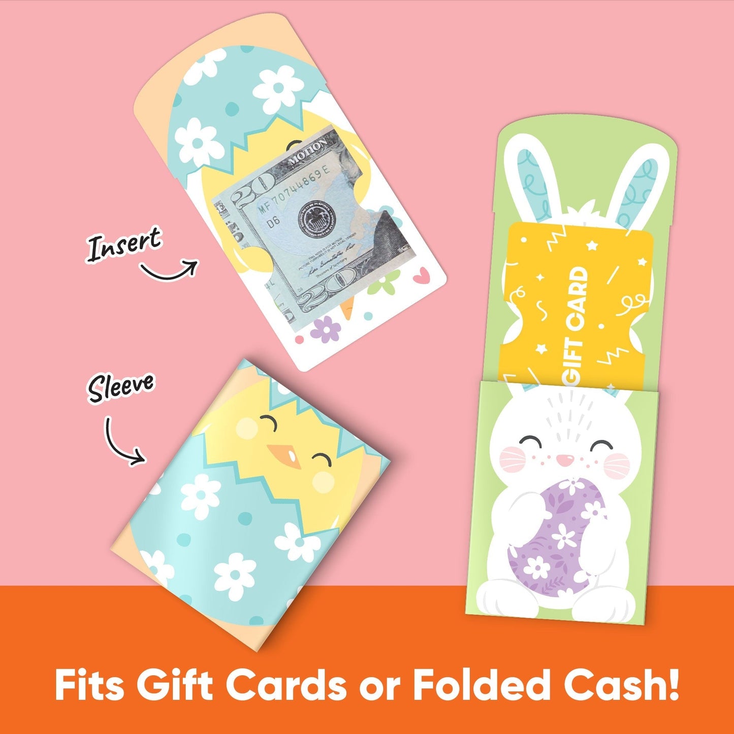 Assorted Spring Easter Bunny Nifty Gifty Card Holders - 8 Ct
