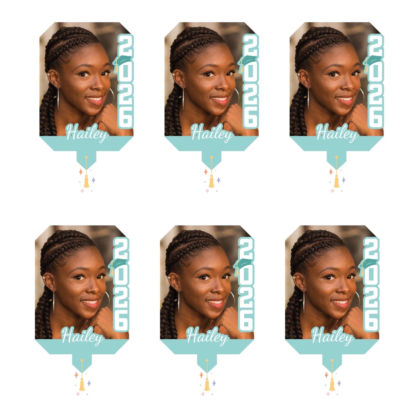 Custom Pastel Grad Photo Paddle 1, 3, 6, or 12 Ct