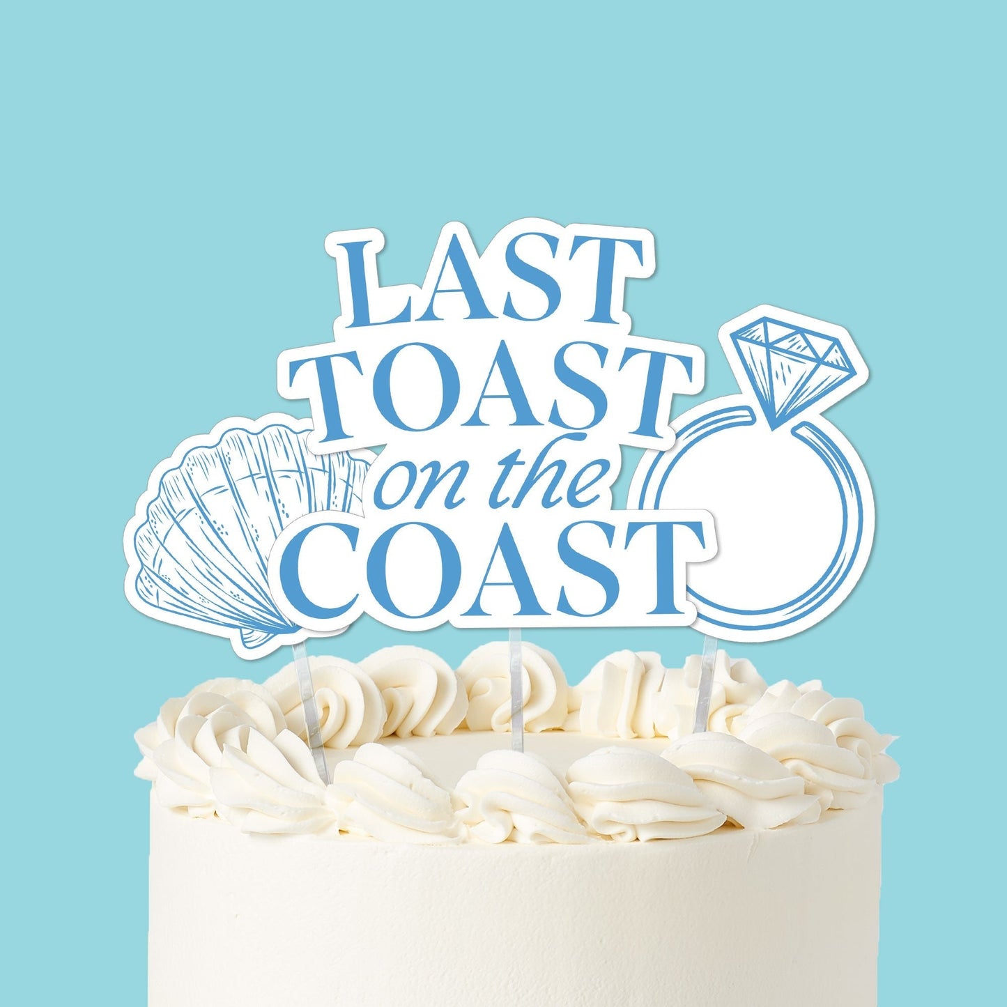 Last Toast on the Coast Cake Topper - 3 Pc
