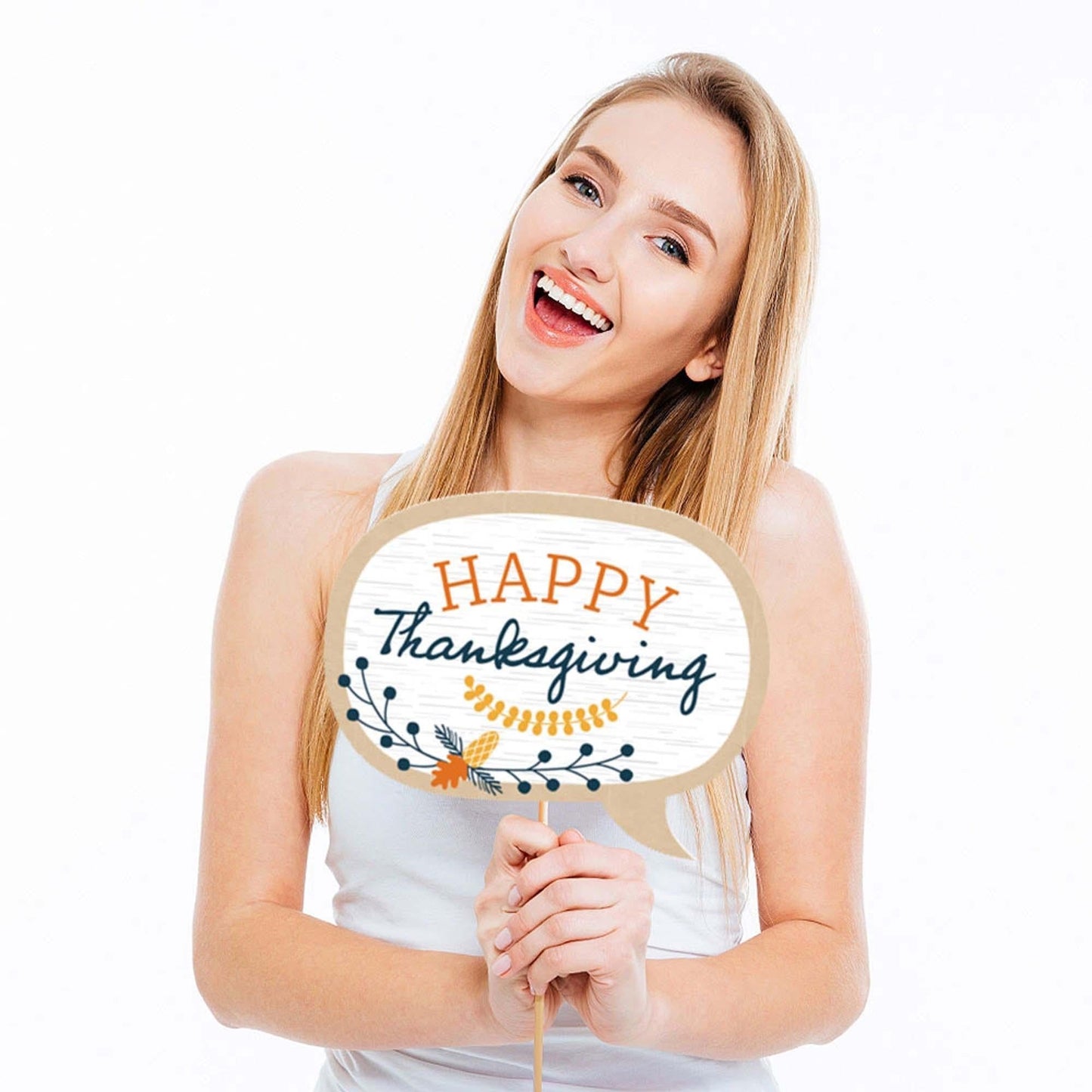 Happy Thanksgiving - Fall Harvest Party Photo Booth Props Kit - 20 Count
