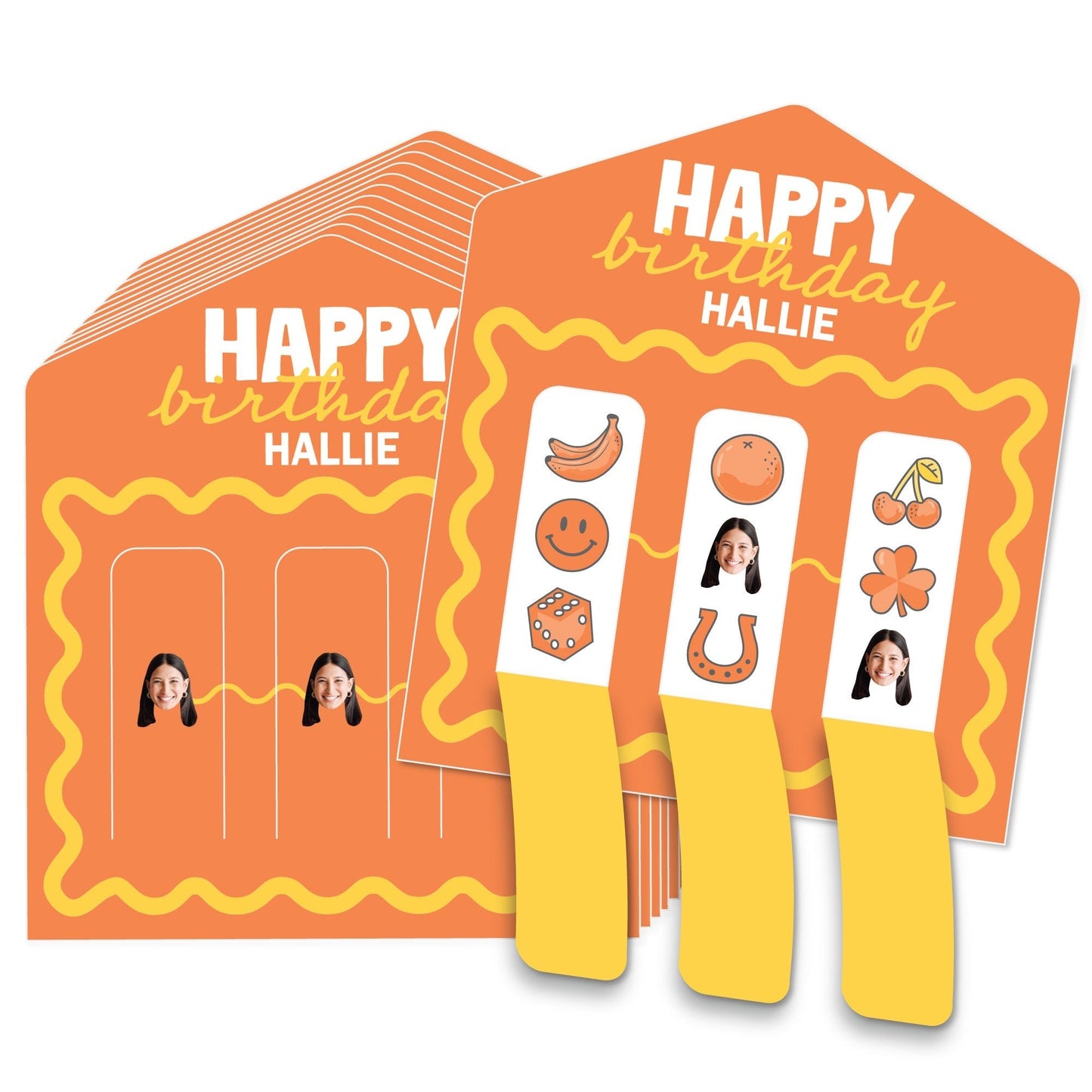 Custom Face 3-In-A-Row Pull Tabs Game - Wavy Birthday