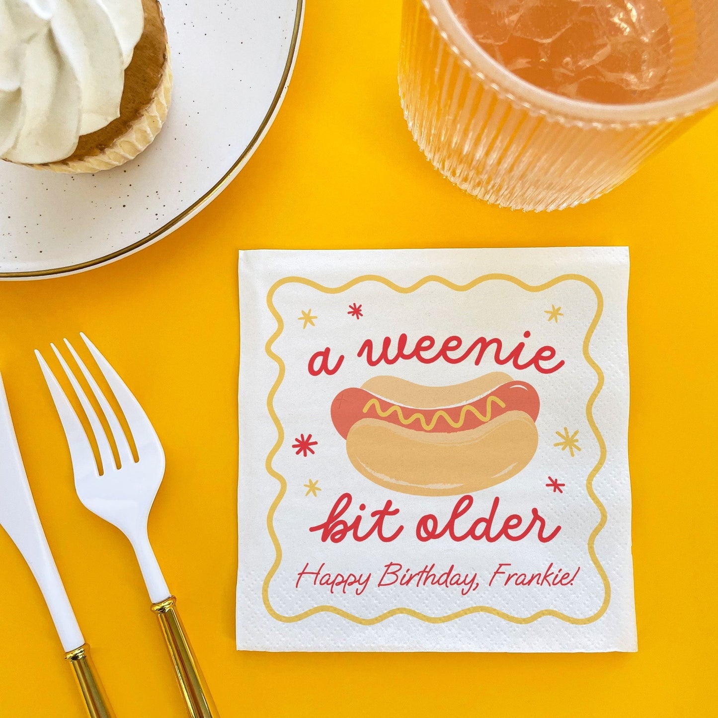 Custom Text Napkins - Hot Dog