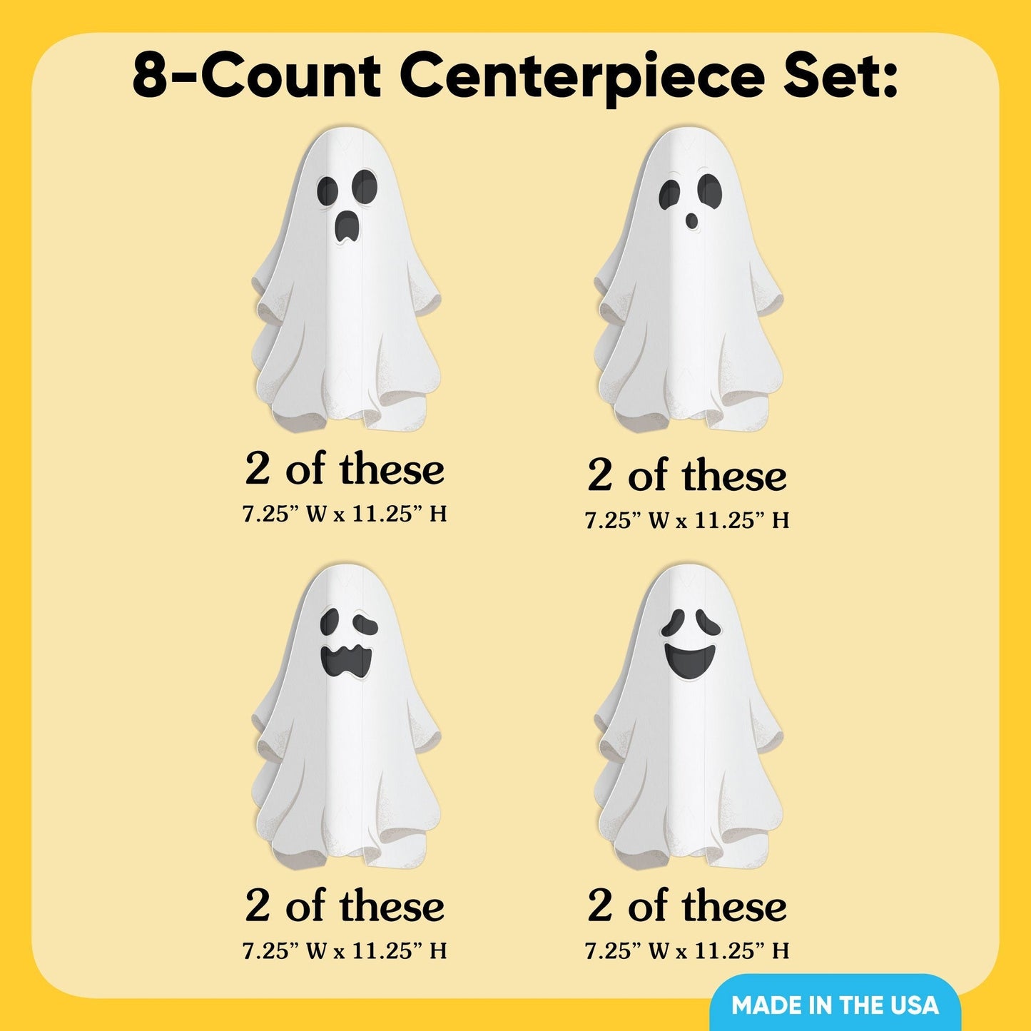 Spooky Ghost 3D Centerpieces - 8 Ct