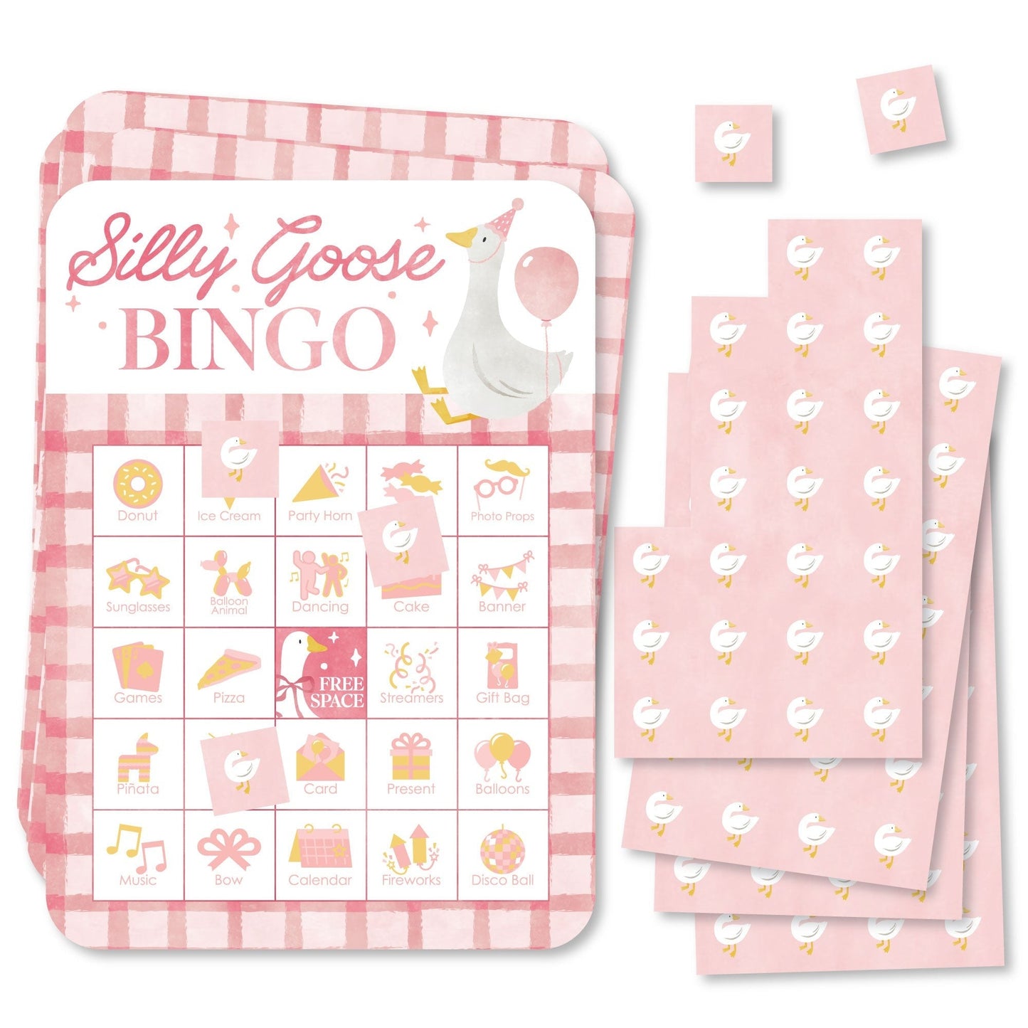 One Silly Goose Pink Bingo Game - 18 Ct
