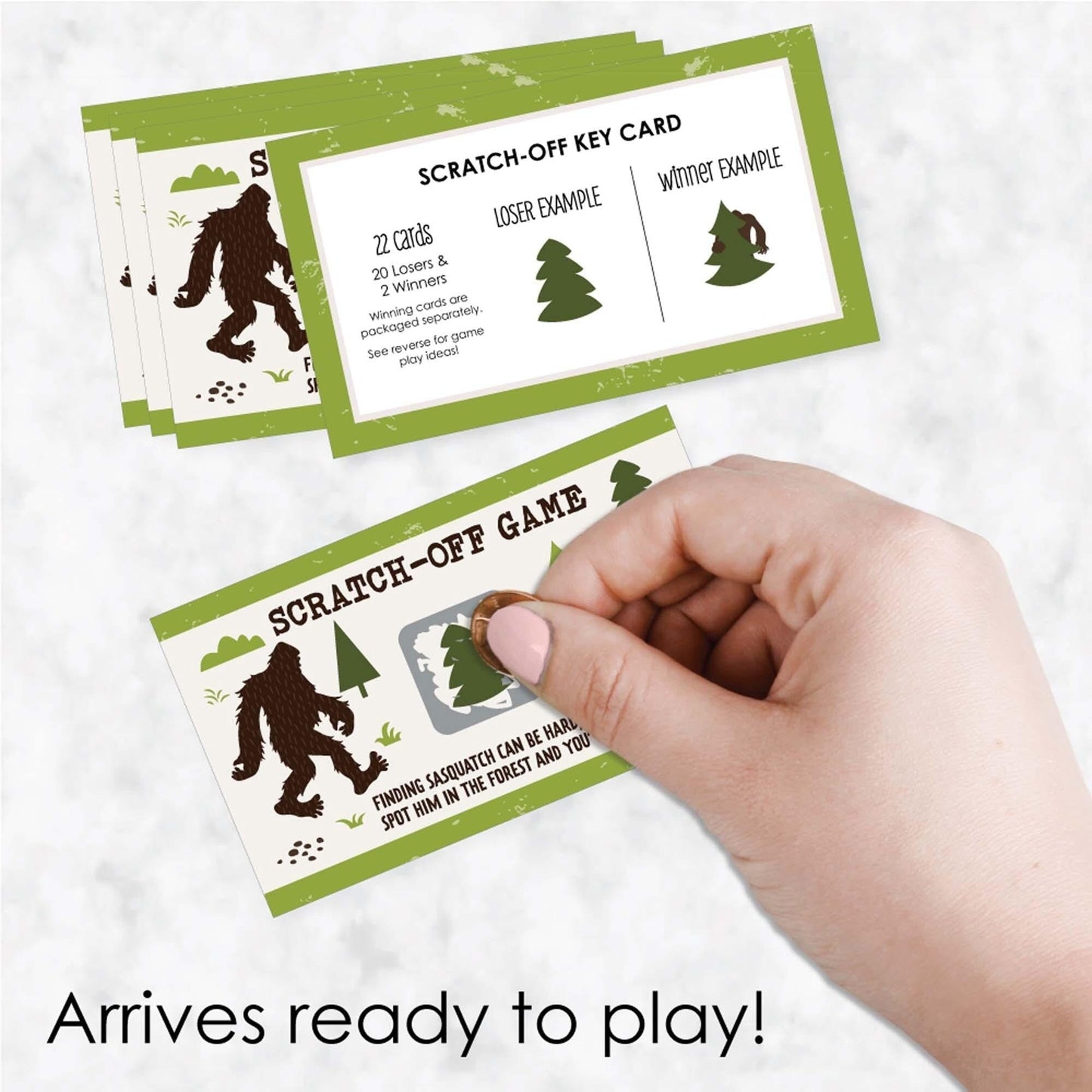 Sasquatch Crossing - Bigfoot Party or Birthday Party Game Scratch Off Dare Cards - 22 Count