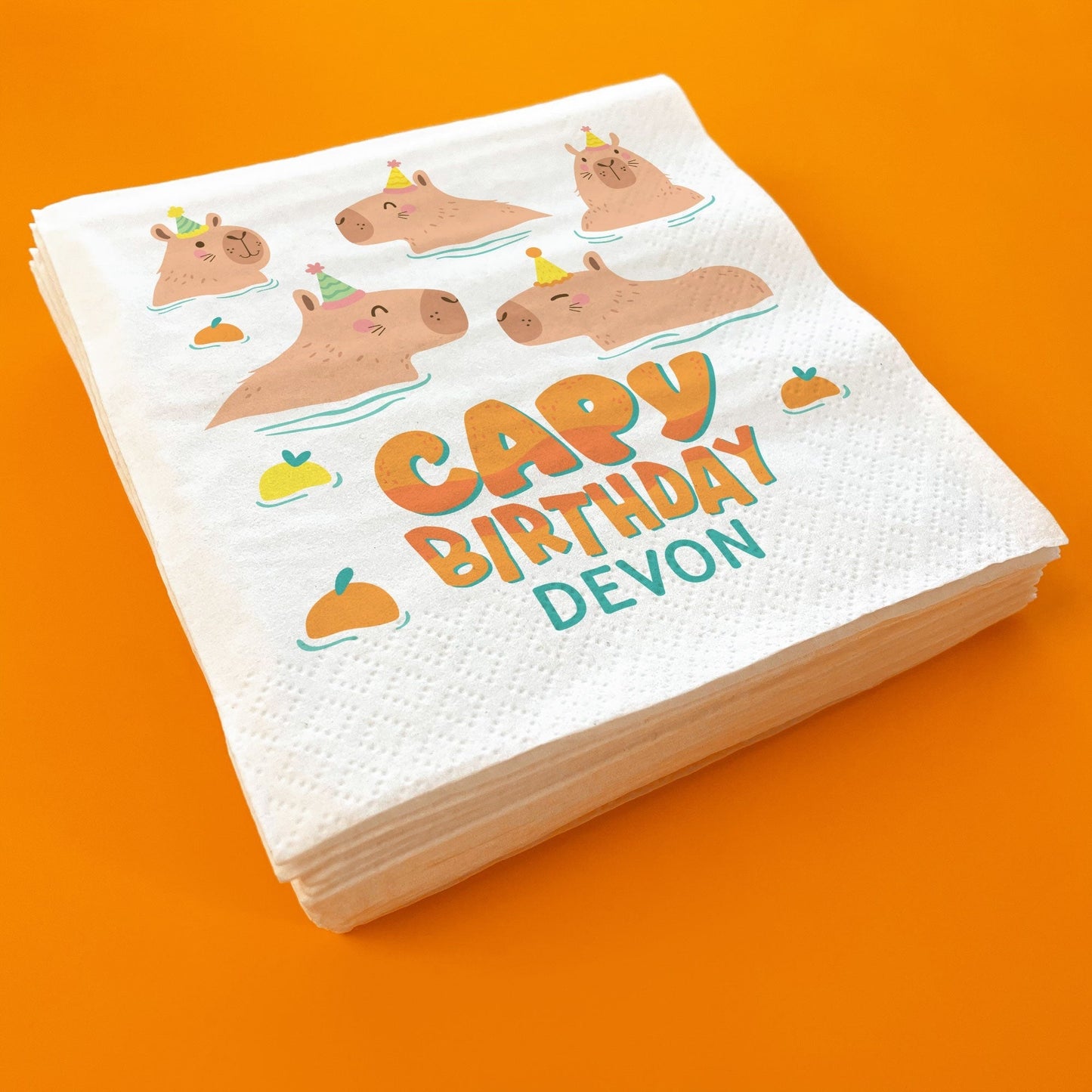 Custom Text Napkins - Capybara