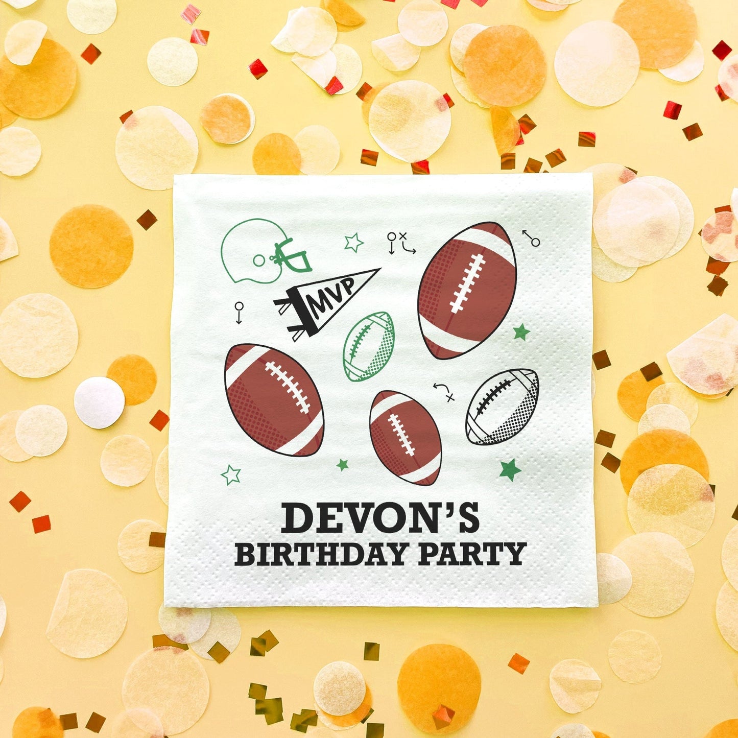 Custom Text Napkins - Football
