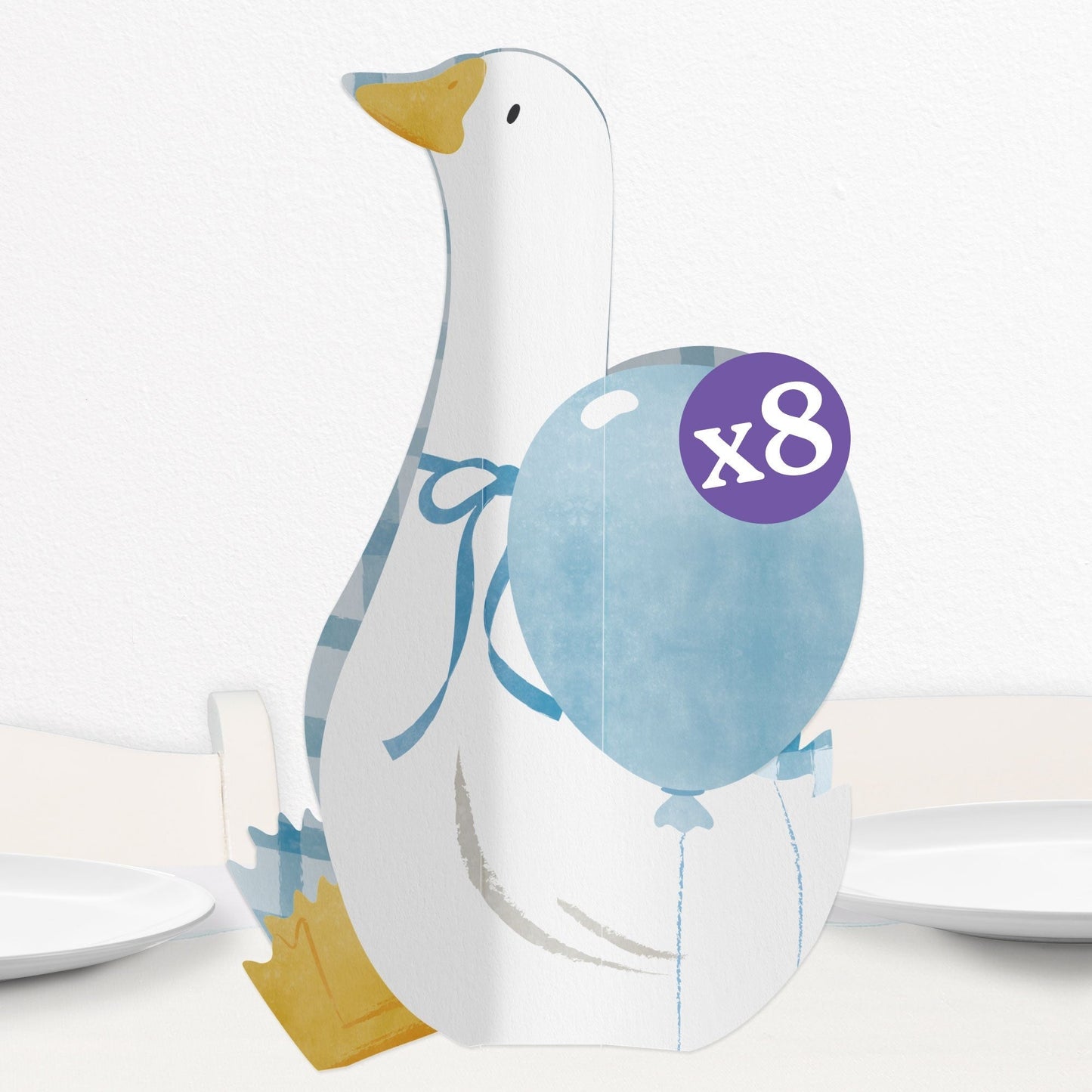 One Silly Goose Blue 3D Centerpieces - 8 Ct