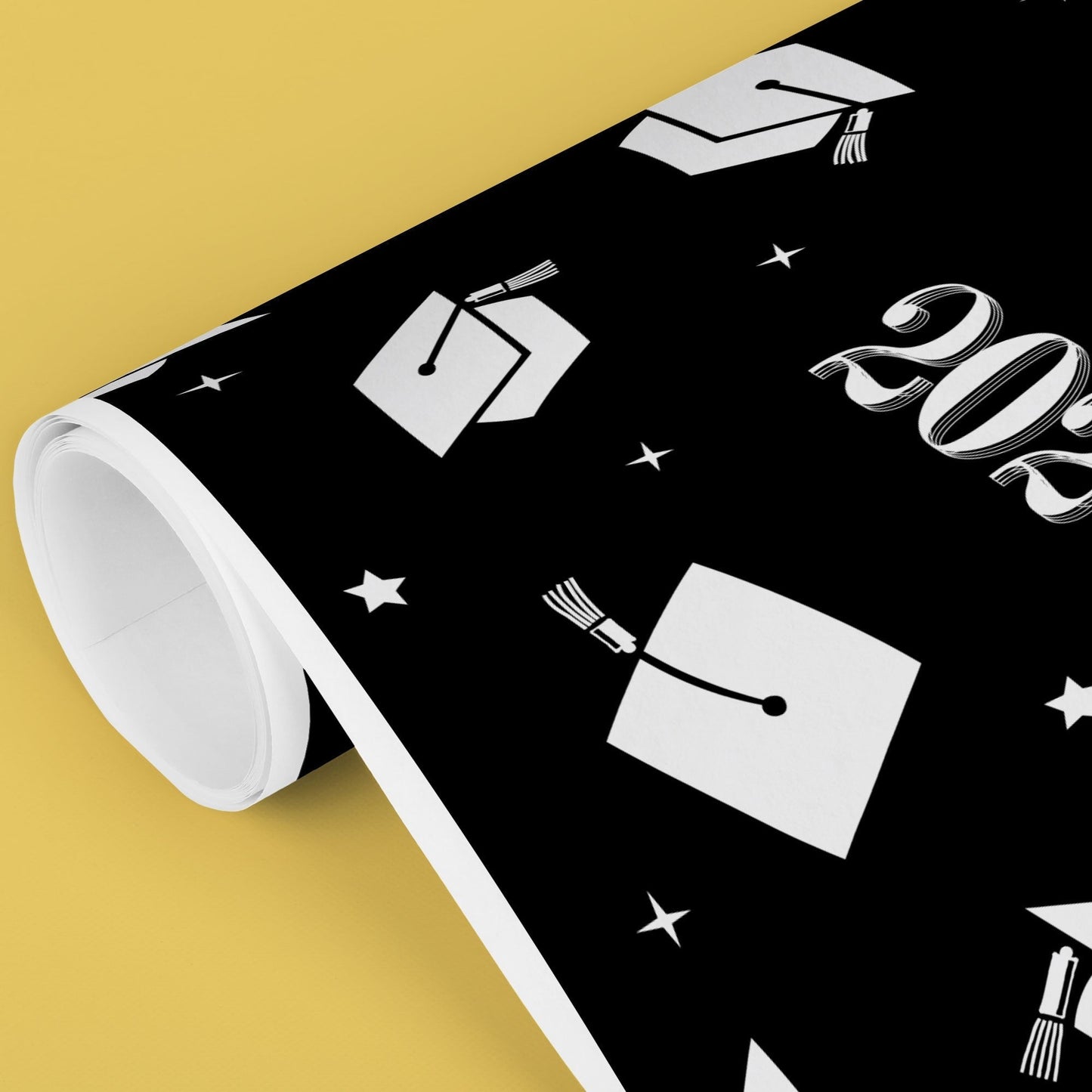 Black & Silver Graduation Wrapping Paper, Class of 2026