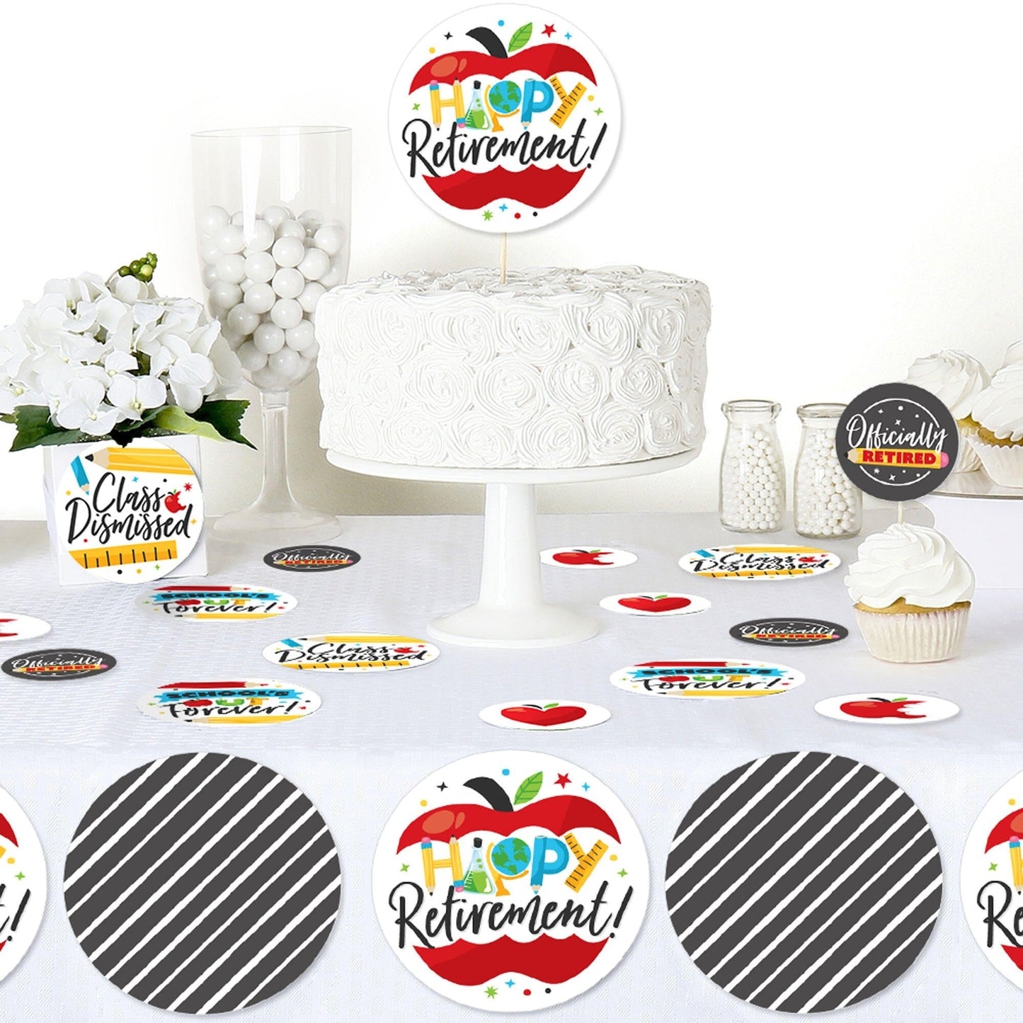Teacher Retirement - Happy Retirement Party Giant Circle Confetti - Party Decorations - Large Confetti 27 Count