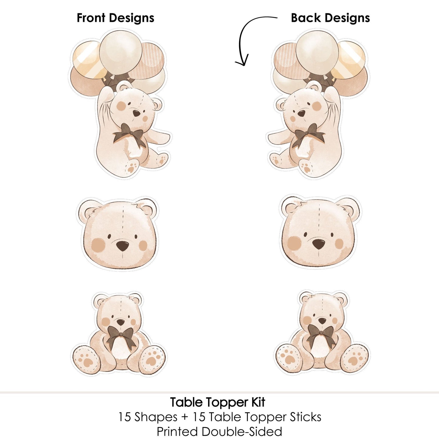 We Can Bearly Wait Table Toppers - 15 Ct