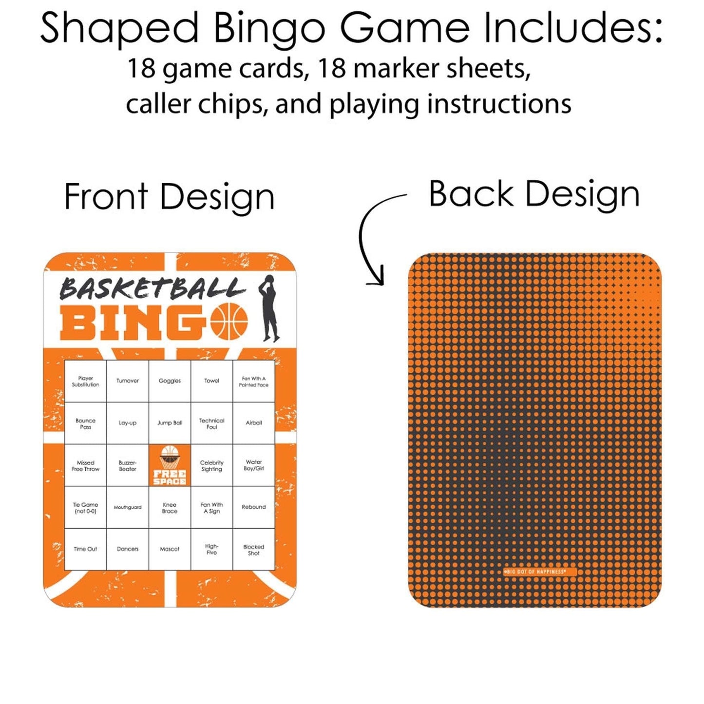 Basketball - Let the Madness Begin - Bar Bingo Cards and Markers - College Basketball Party Bingo Game - Set of 18