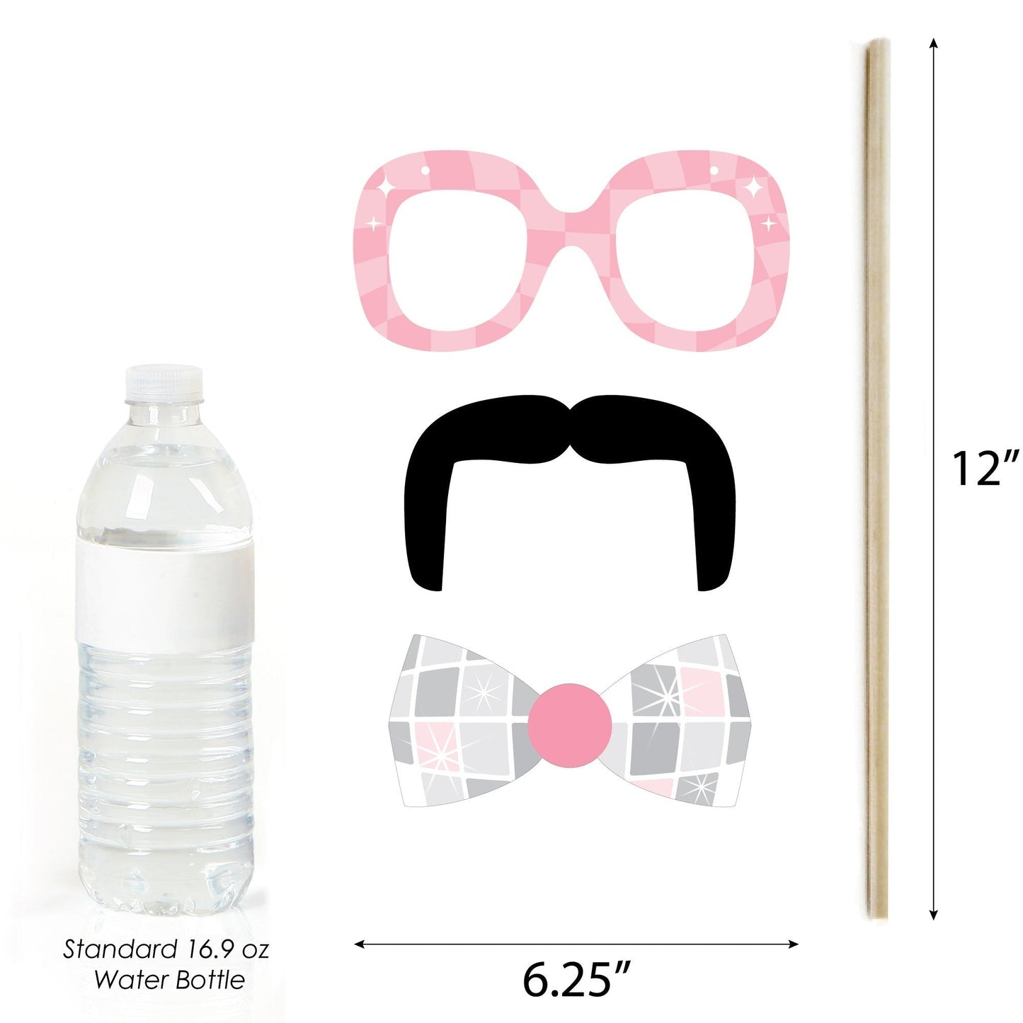 Last Disco - Personalized Bachelorette Party Photo Booth Props Kit - 20 Count