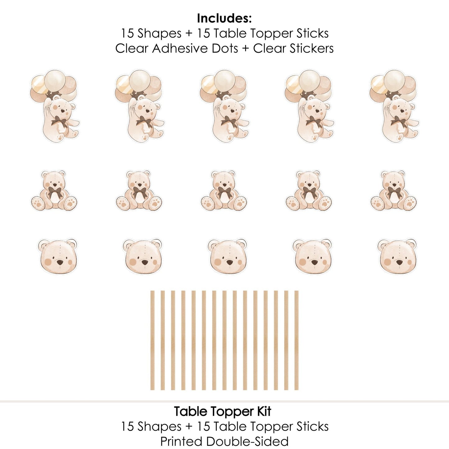 We Can Bearly Wait Table Toppers - 15 Ct