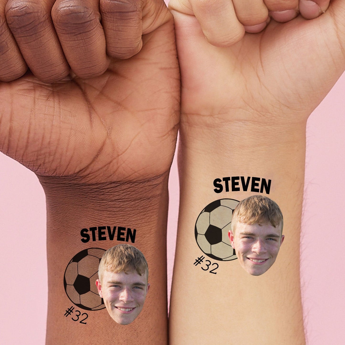 Custom Photo Soccer Temporary Tattoos - 12 Ct