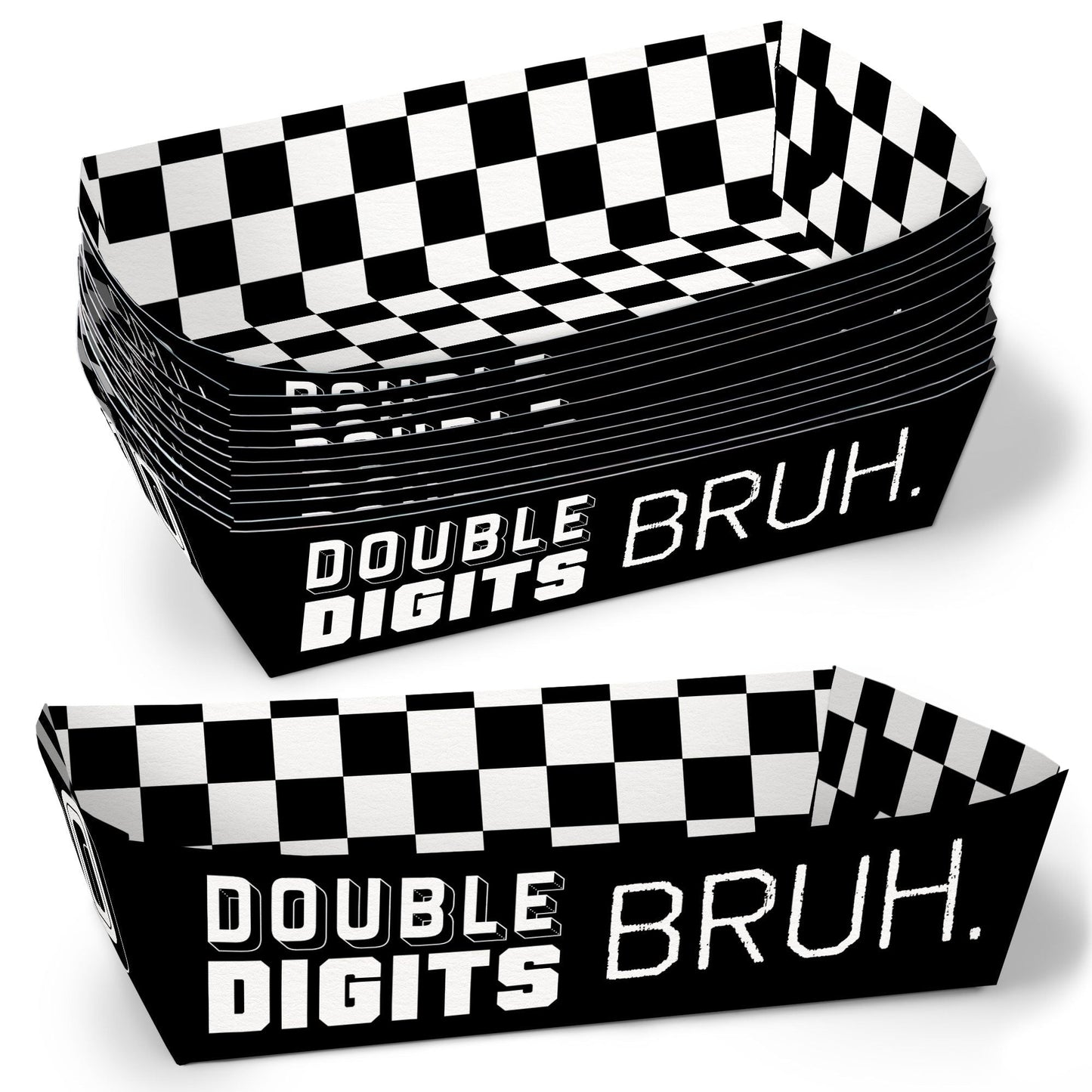 10th Birthday Bruh Party Paper Food Trays - 12 Ct
