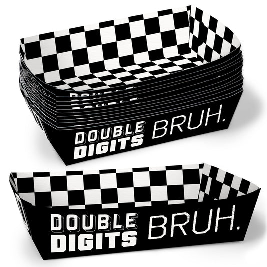 10th Birthday Bruh Party Paper Food Trays - 12 Ct