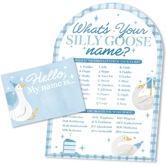 One Silly Goose Blue What's Your Name Party Game
