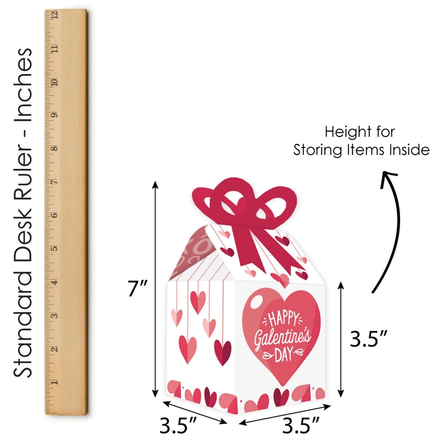 Happy Galentine's Day - Square Favor Gift Boxes - Valentine's Day Party Bow Boxes - Set of 12