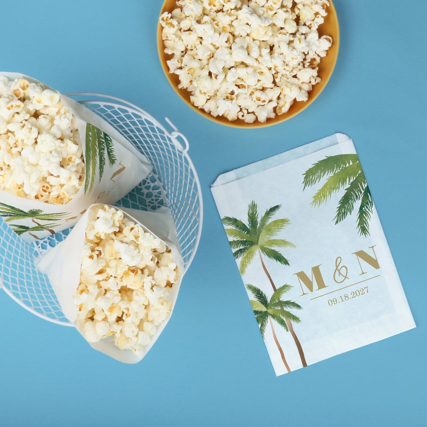 Custom Text Paper Treat Bags - Beach Wedding