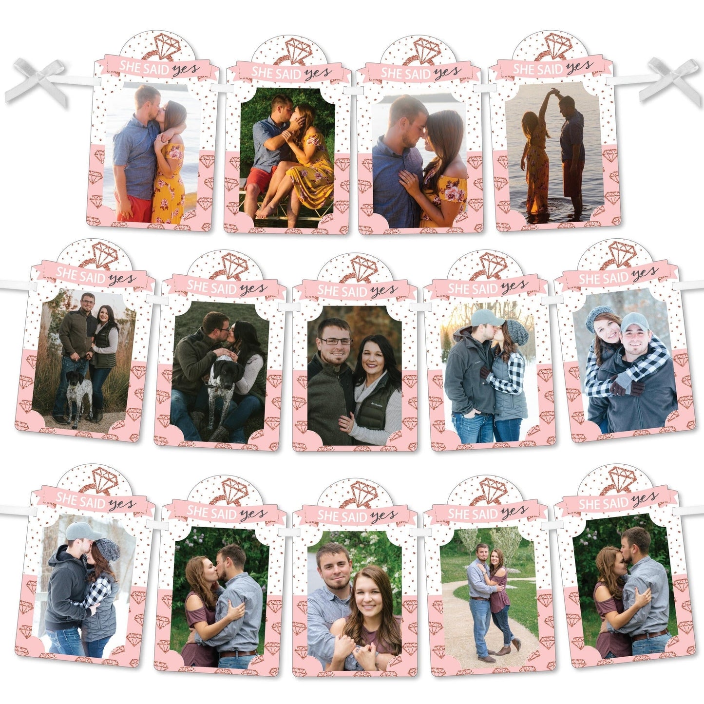 Bride Squad - DIY Rose Gold Bridal Shower or Bachelorette Party Decor - Picture Display - Photo Banner