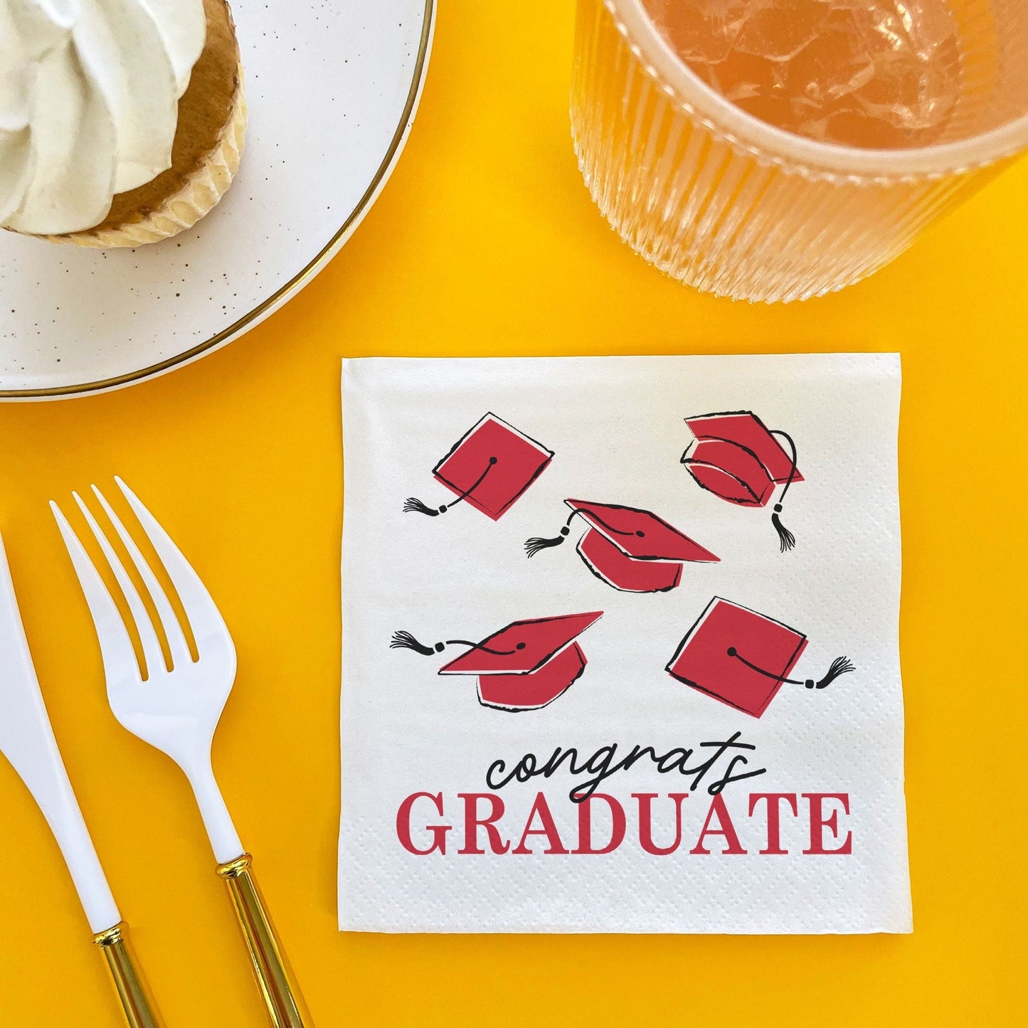 Napkins - Red Graduation - 24 Ct