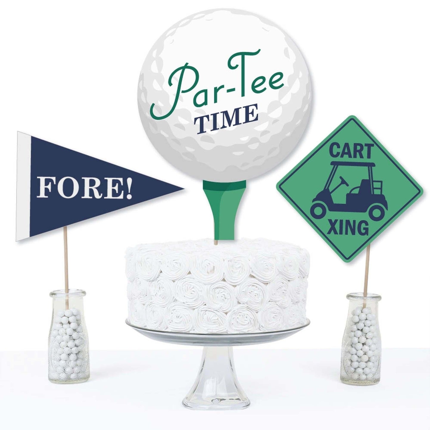Par-Tee Time - Golf - Birthday or Retirement Party Centerpiece Sticks - Table Toppers - Set of 15