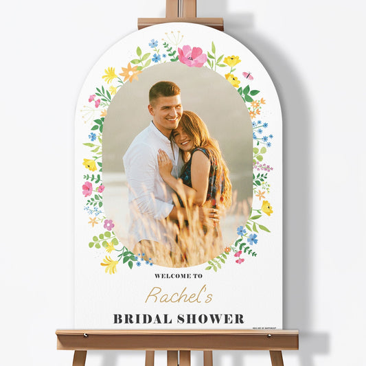 Custom Photo Wildflowers Bridal Shower Welcome Sign