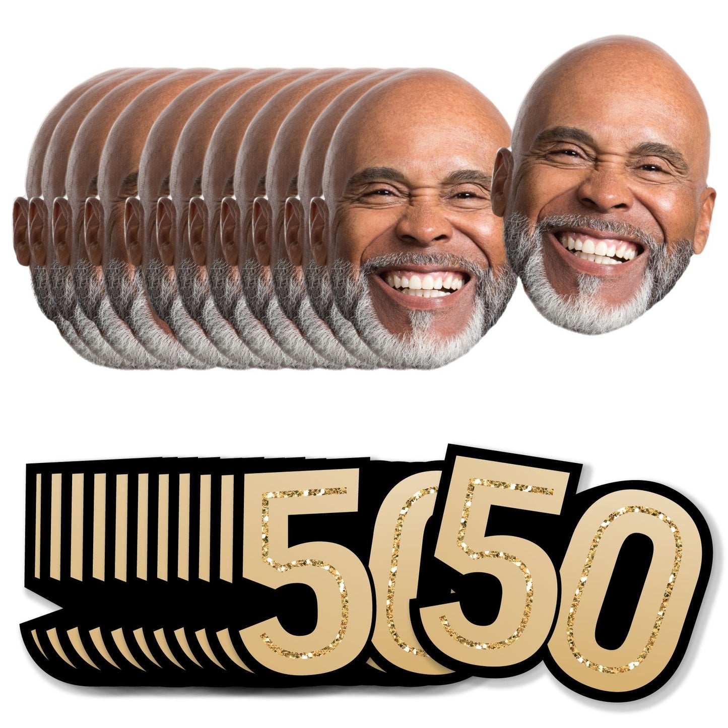 Custom Photo 50th Birthday Cut-Outs - 24 Ct