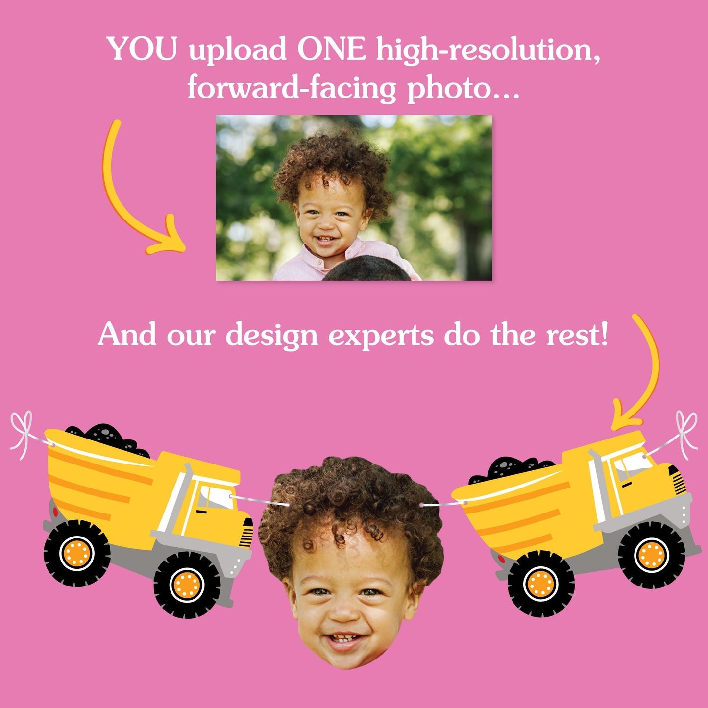 Custom Face Garland Banner - Construction
