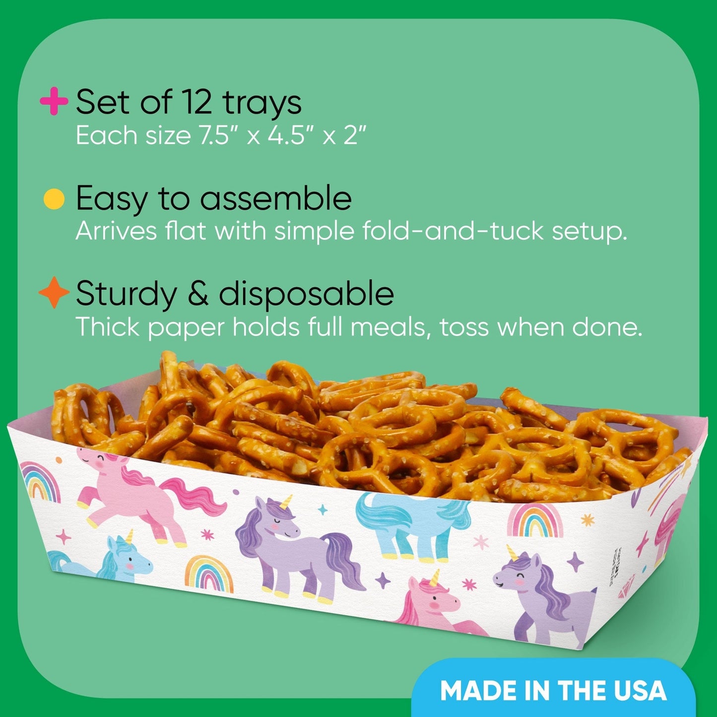 Unicorn Party Paper Food Trays