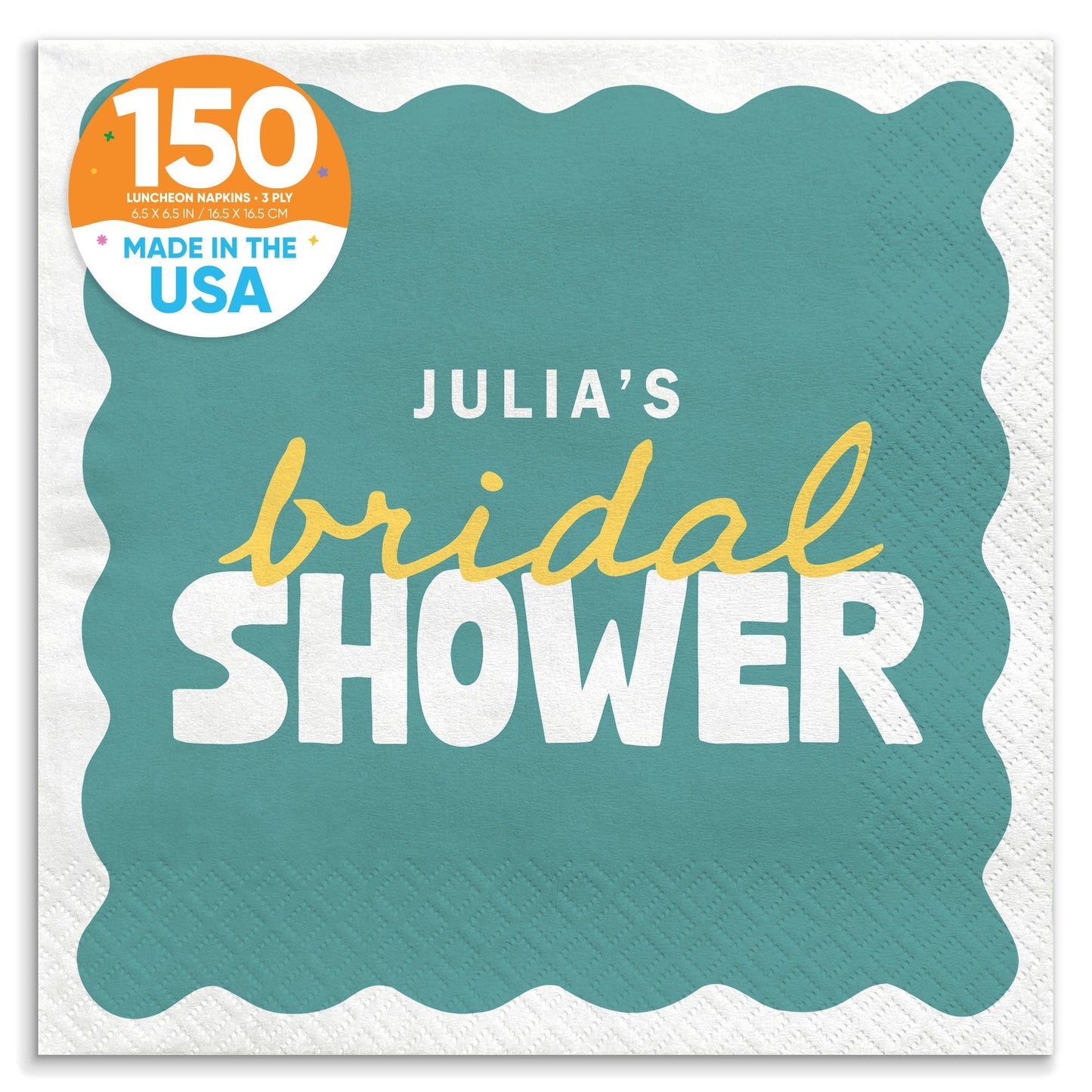 Custom Text Napkins - Wavy Bridal