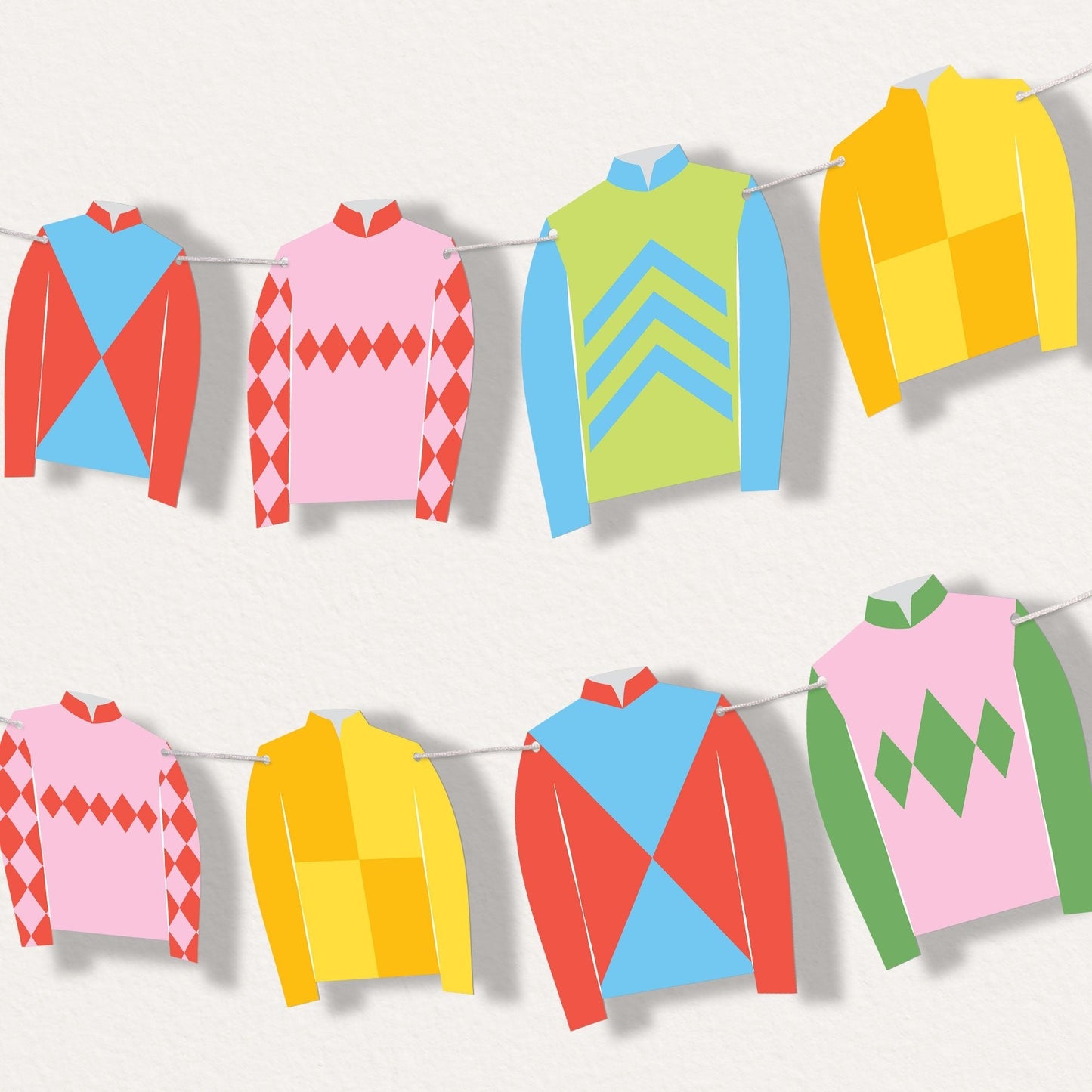 Derby Horse Race Garland Banner - 15 Pc