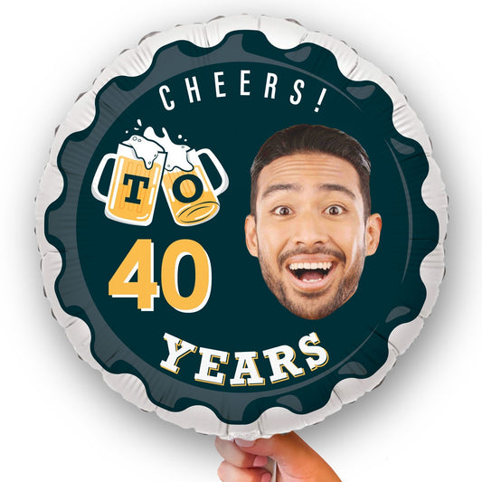Custom Face Balloon - Cheers & Beers - Double Sided - 1 Ct