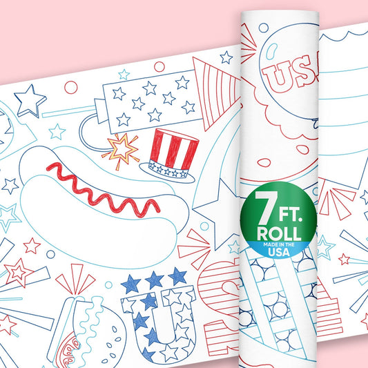 4th of July - Coloring Table Runner - 7'