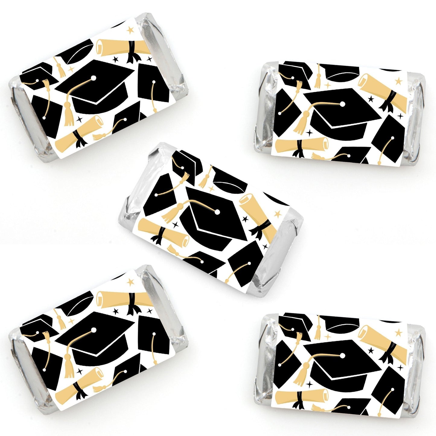 Goodbye High School, Hello College - Mini Candy Bar Wrapper Stickers - Graduation Party Small Favors - 40 Count
