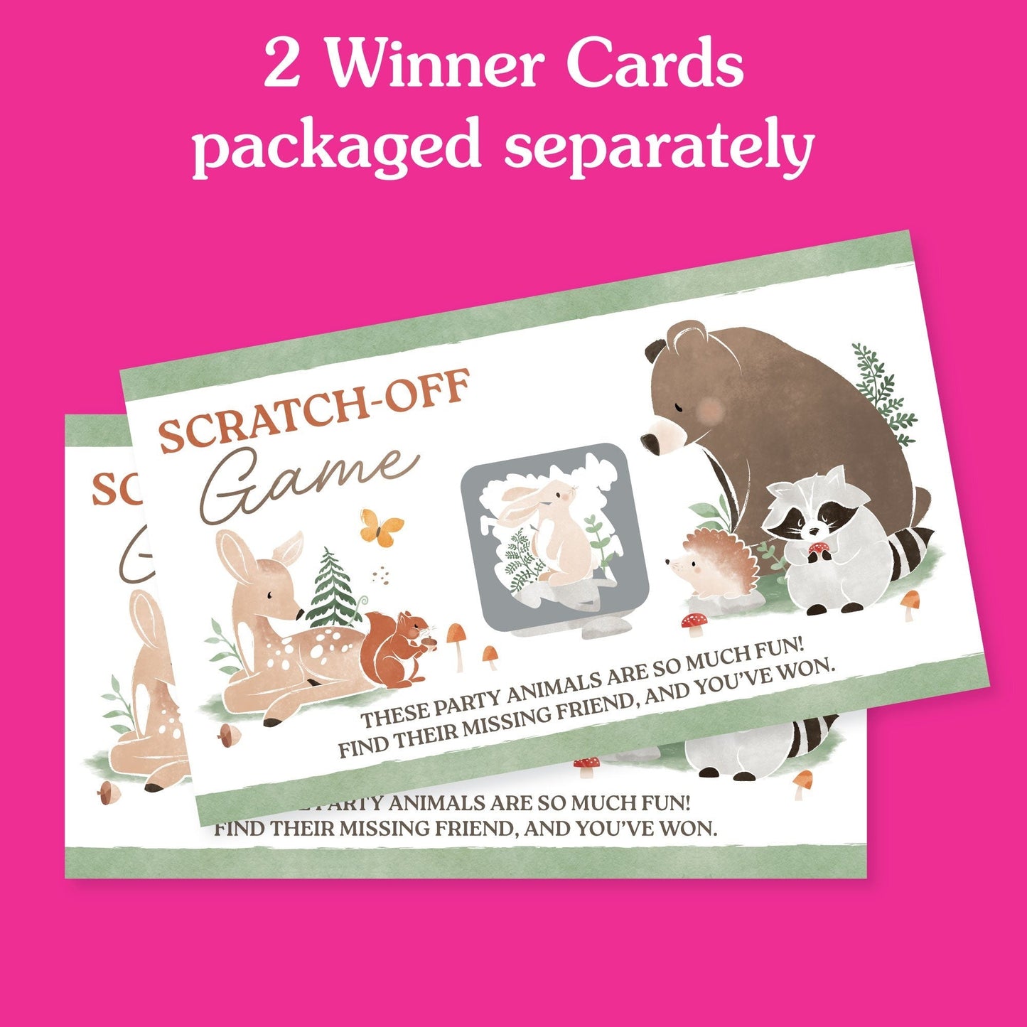 Woodland Animals Scratch Off Cards Game - 22 Ct