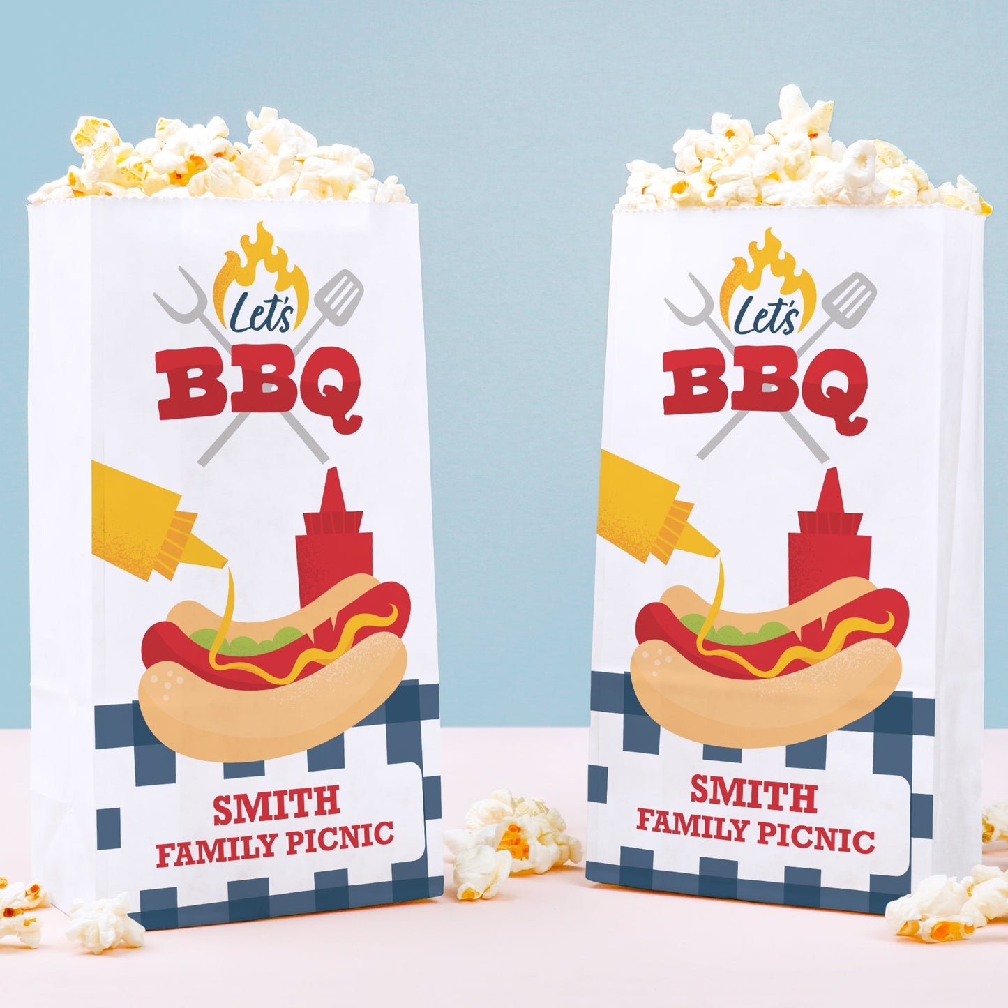 Custom Text Popcorn Bags - Summer BBQ