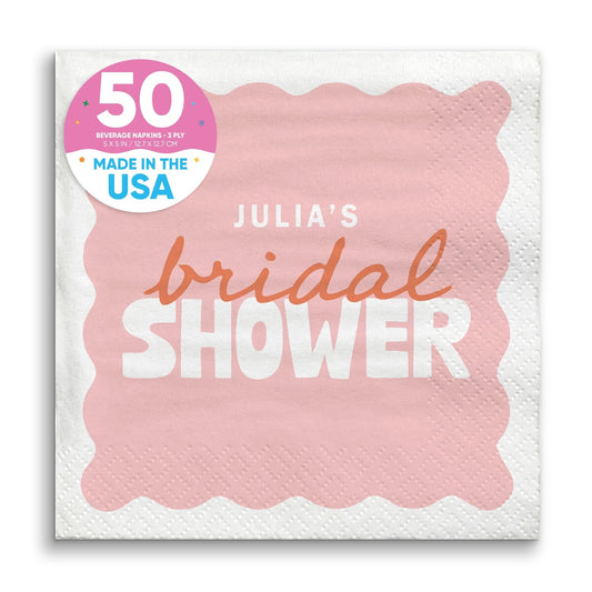 Custom Text Napkins - Wavy Bridal
