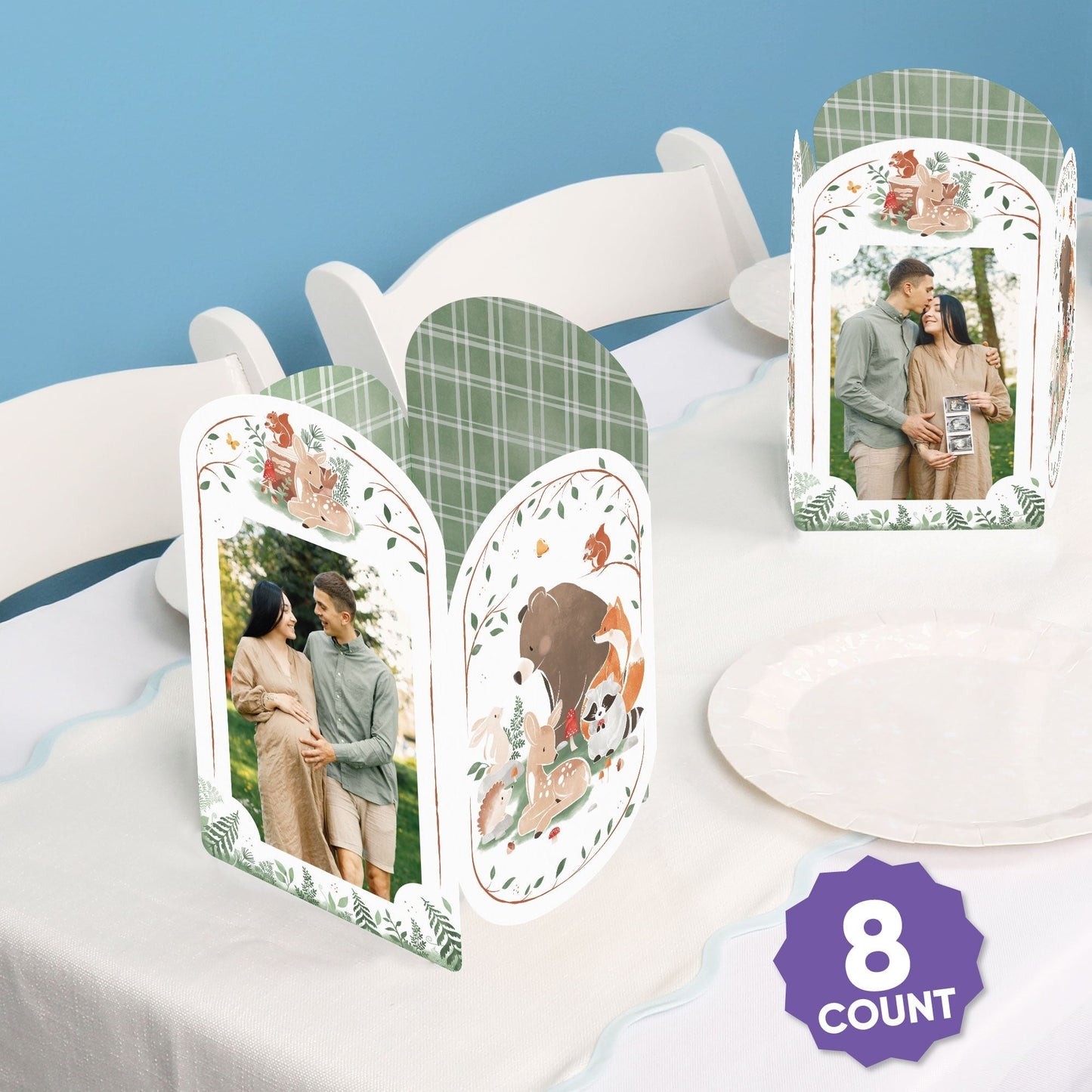 Woodland Animals Photo Centerpieces - 8 Ct