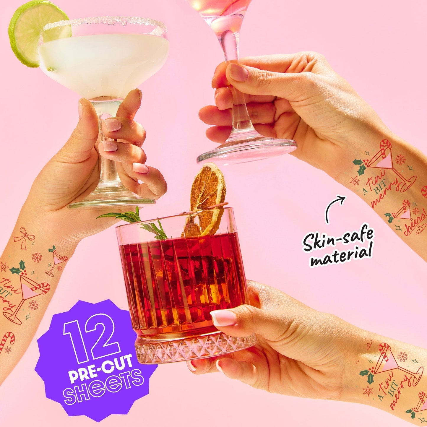 A Tini Bit Merry Temporary Tattoos - 72 Ct