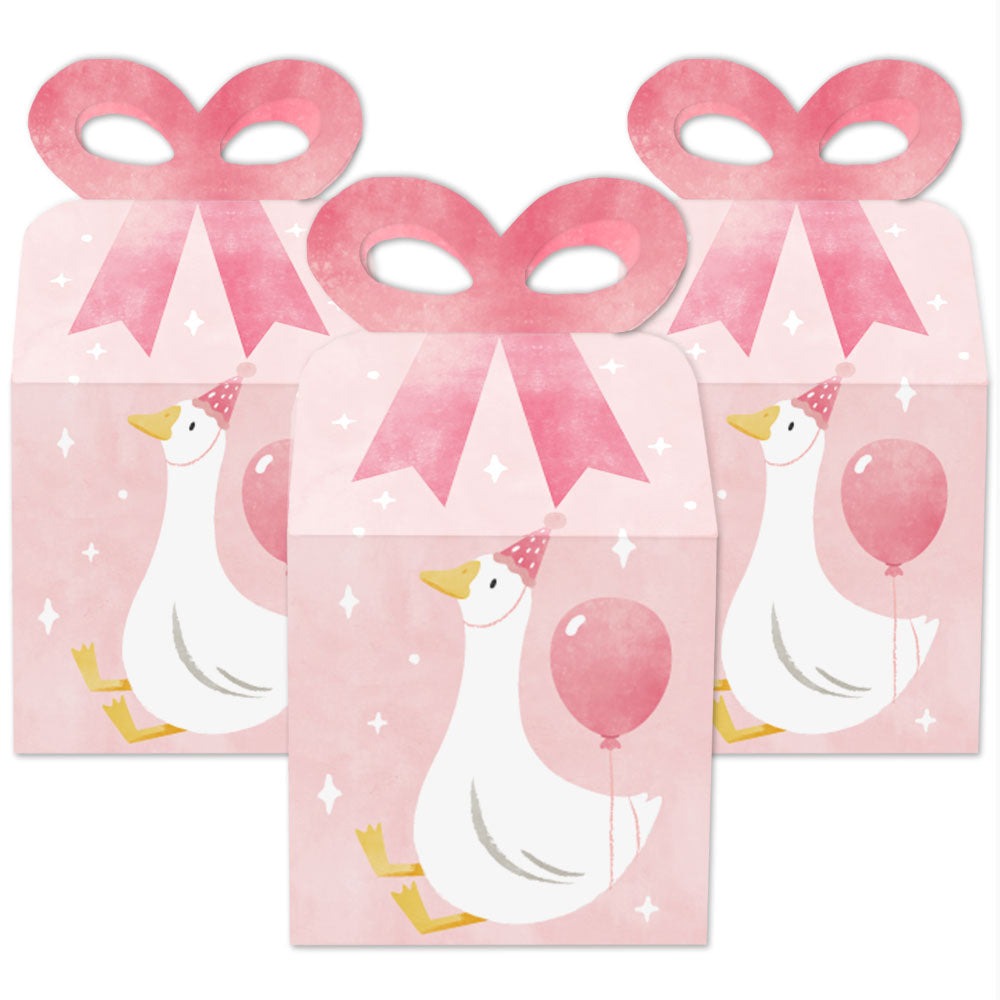One Silly Goose Pink Bow Boxes - 12 Ct