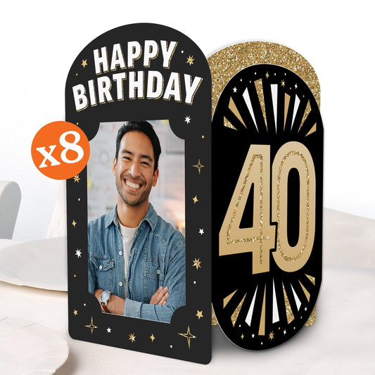 40th Birthday Photo Centerpieces - 8 Ct